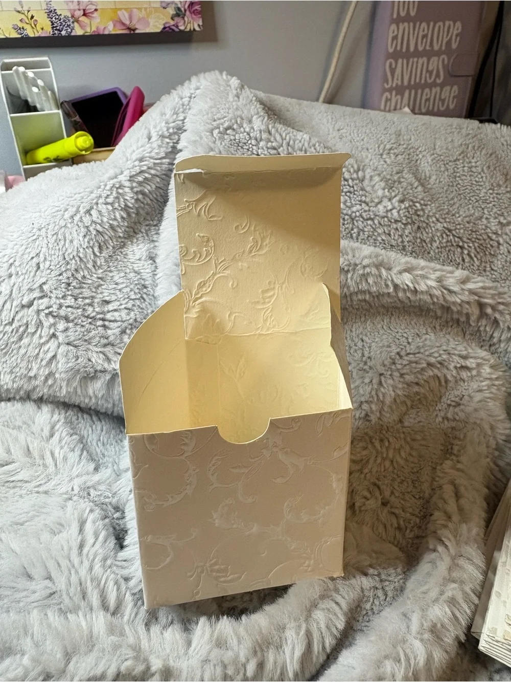 Embossed Cream Decorative Box